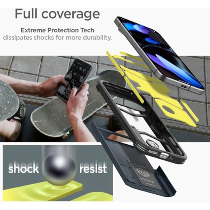 Spigen Tough Armor Hülle für Google Pixel 9 Pro und Pixel 9 [Made for Google] -Metal Slate, Doppelschichtige Schutzhülle mit Kickstand und Air Cushion Technologie – Bild 3