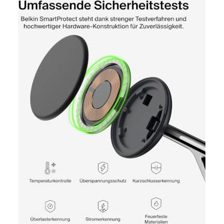 Belkin UltraCharge 3-in-1 Wireless Charging Stand, Qi2, 25 Watt, Schwarz – Bild 7