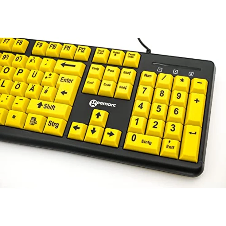 Geemarc KBSV3_YEL_GE - Tastatur - USB - QWERTZ - Deutsch - Schwarz, Gelb (1594435) – Bild 4