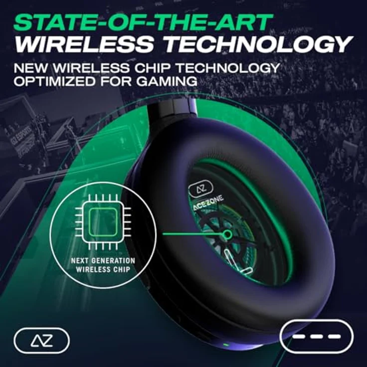 AceZone A-Spire True Wireless Hybrid ANC Gaming-Headset – Sprachverstärkendes Mikrofon mit Geräuschunterdrückung – PC, PS4, PS5, Switch, Handy (kabellos) – Bild 3
