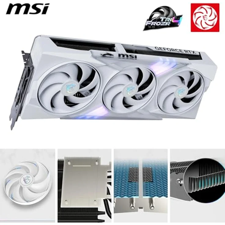 MSI GAMING GeForce RTX 5070 12G TRIO OC WHITE, 12 GB GDDR7, 192 Bit, 7680 x 4320 Pixel, PCI Express x16 5.0 – Bild 5