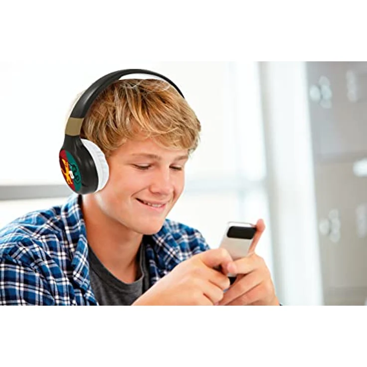 Lexibook - Warner Harry Potter - 2-in-1 Audio-Kopfhörer mit Bluetooth und Kabel, Stereo, drahtlos, verkabelt, begrenzter Klang, faltbar, verstellbar, wiederaufladbare Batterie, schwarz/grau, HPBT010HP – Bild 5