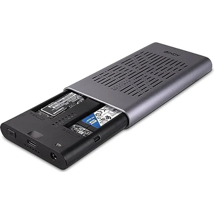 Lindy USB 3.2 Gen 2x2 Dual M.2 NVMe SSD Gehäuse mit Klonfunktion – Bild 2