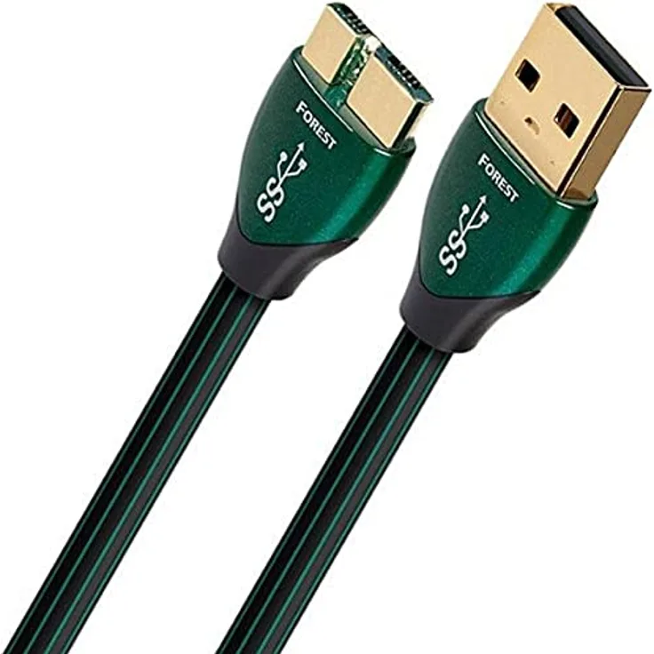 AudioQuest Forest Micro-USB 3.0-Kabel, 0,75 m, USB-A-Stecker, Micro-USB-B-3.0-Stecker (3.1 Gen 1), USB-Kabel, schwarz