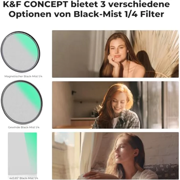 K&F Concept Nano X-Serie Magnetischer Black-Mist 1/4 Black Promist 1/4 Filter Effektfilter-72mm - Hochwertiger Kamera-Filter mit Filmlook in Schwarz – Bild 5