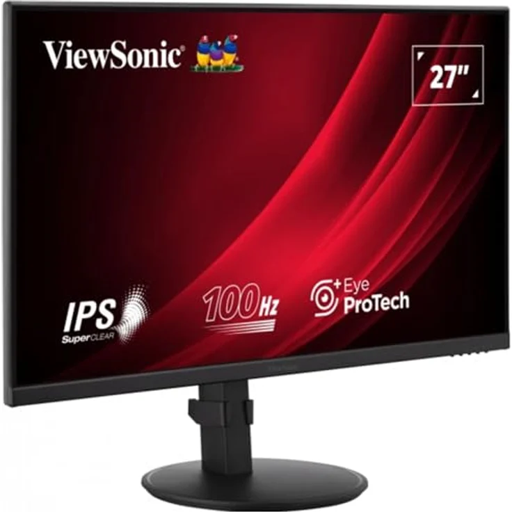 ViewSonic VG2708A-MHD, 27" Full HD IPS Monitor, 1920 x 1080, 100Hz, 5ms, ergonomischer Standfuß, HDMI/DisplayPort/VGA, Eye ProTech+ – Bild 4