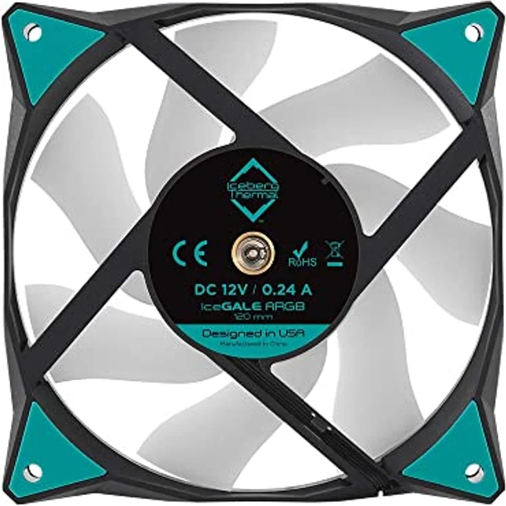 Iceberg Thermal IceGALE RGB 120 mm PWM Dual Kugellager ARGB Gehäuselüfter adressierbar 3er-Pack, Schwarz – Bild 4