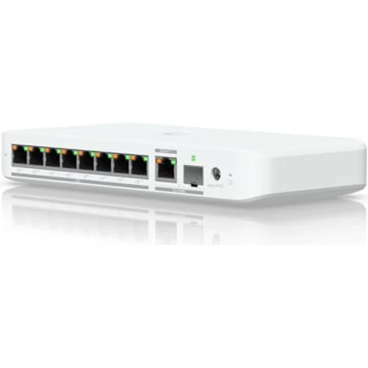 Ubiquiti USW-Flex-2.5G-8-PoE, smart managed Layer2 Switch mit 8x 2,5 GbE PoE++, 1x 10 GbE PoE Uplink, lüfterlos, Desktop-Design – Bild 1