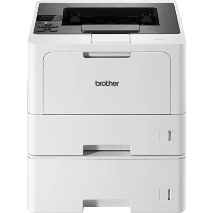 Brother HL-L5210DWT Laserdrucker schwarz weiß (A4, 48 Seiten/Min., 1.200x1.200 DPI, LAN, WLAN, Duplex, 250+520 Blatt Papierkassetten) weiß/grau