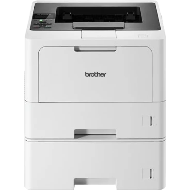 Brother HL-L5210DWT Laserdrucker schwarz weiß (A4, 48 Seiten/Min., 1.200x1.200 DPI, LAN, WLAN, Duplex, 250+520 Blatt Papierkassetten) weiß/grau – Bild 1