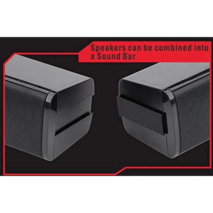 Redragon GS550 Orpheus, modulare Soundbar-Lautsprecher mit roter LED-Beleuchtung und 2.0-Stereowiedergabe – Bild 5