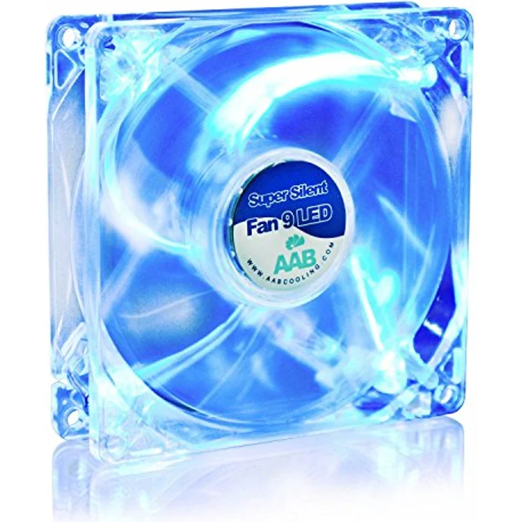 AAB Cooling Super Silent Fan 9 Blue LED - 92mm leise und effizient Gehäuselüfter mit 4 Anti-Vibrations-Pads und blauer LED – Bild 4