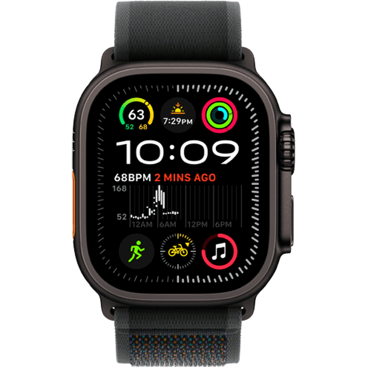 Apple Watch Ultra 2, Smartwatch mit schwarzem Textilarmband M/L