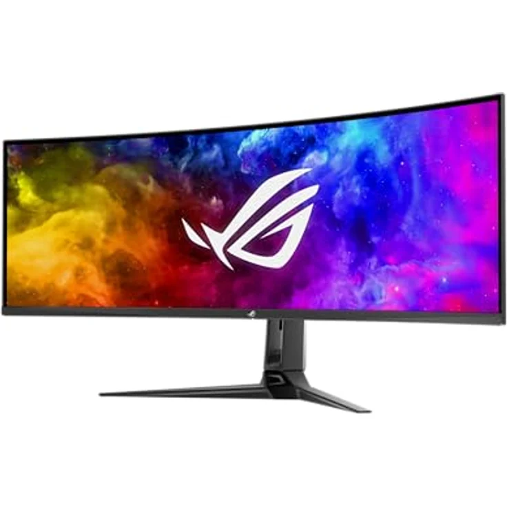 ASUS ROG Swift OLED PG49WCD  - 49 Zoll DQHD Curved Gaming Monitor - 144 Hz, 0.03ms GtG, G-Sync, FreeSync, HDR 400 - QD-OLED Panel, 32:9, 5120x1440, DP DSC, HDMI 2.1, USB-Hub, 90W USB-C, ergonomisch – Bild 2