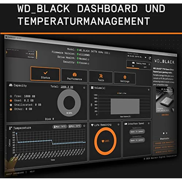 WD Black SSD SN770 NVMe 2TB PCIe Gen4 16GT-s M.2 2280 – Bild 6