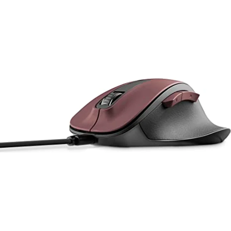 Hama ergonomische Maus (Funkmaus, 6 Tasten, 2,4GHz, BlueWave, 800/1200/1600dpi, optische Maus kabellos, wireless, Maus ergonomisch, Computermaus, für Laptop/PC, Akku, Rechtshänder) bordeaux rot – Bild 3