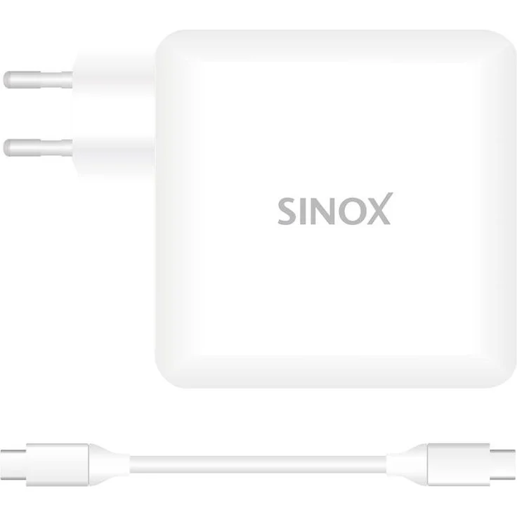 Sinox MagSafe USB C 65W Ersatzzladegerät, 1 m, weiß, schnelles Laden bis 65 W, Wechselstrom 100-240 V, Innenraum.