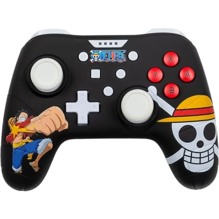 Konix One Piece Wired Controller für Nintendo Switch, OLED Switch und PC - Vibrationsfunktion - 3 m Kabel - Luffy-Motiv - Schwarz – Bild 1