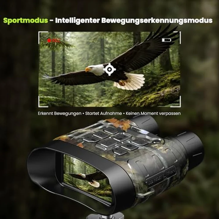 HOTPEAK Nachtsichtgerät 4K 112MP, 600m Reichweite, 18-fach Zoom, 4 Zoll HD Bildschirm, 32GB Karte, wiederaufladbar, 5000mAh Akku für Jagd, Camping und Beobachtung – Bild 4