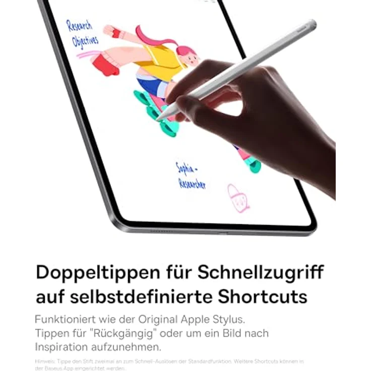 Baseus iPad Stift, Stylus Pencil mit 17H Akkulaufzeit, Palm Rejection, Fernsteuerung, USB C, magnetisch für iPad 6/7/8/9/10/11, Pro 11“/12.9“/13'', Air 3/4/5/6/7, Mini 6/7 – Bild 3