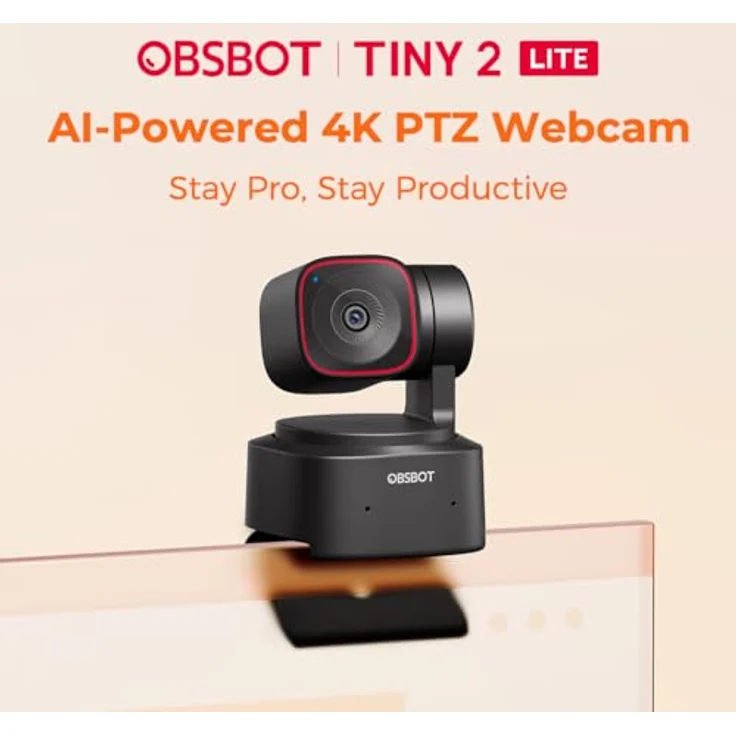 OBSBOT Tiny 2 Lite 4K PTZ-Webcam (Schnelles Auto-Tracking per AI, Gestensteuerung) – Bild 5