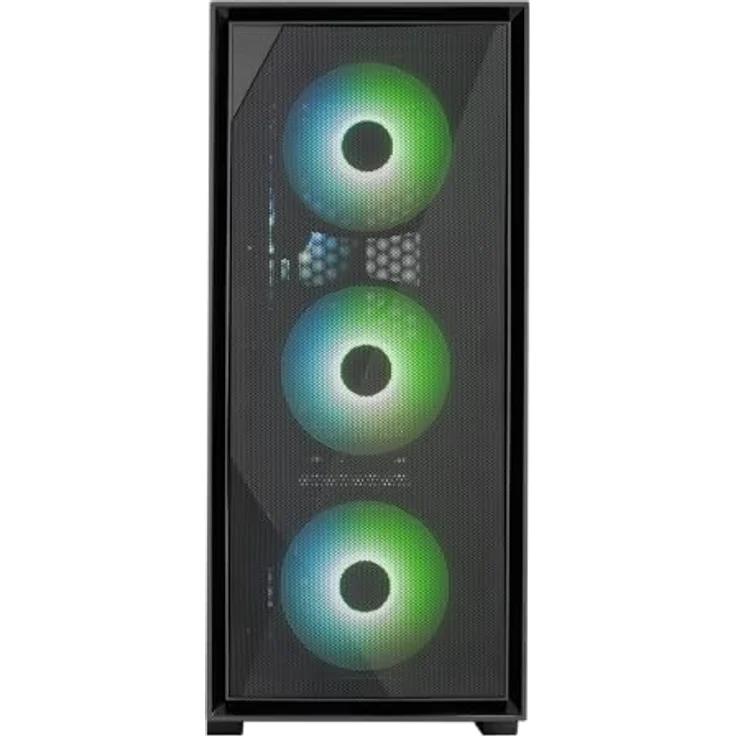 AeroCool Geoflow V2, PC Gehäuse für ATX, Micro-ATX und Mini-ITX, schwarze Farbgebung, optimierte Luftzirkulation – Bild 2
