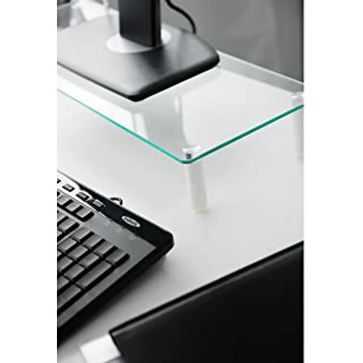 DIGITUS Universal Monitor-Erhöhung aus Glas - Bildschirm-Ständer - Traglast 20 kg - Rutschhemmend - Füße in Weiß – Bild 10