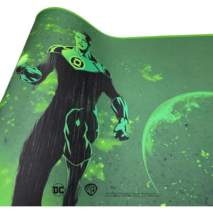 Lexip XXL-Mauspad Green Lantern, Neopren, 90 x 40 cm, mikro-texturierte Oberfläche, rutschfeste Unterseite – Bild 3