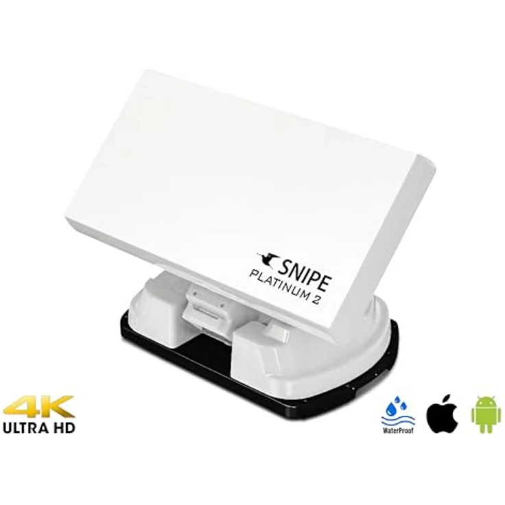SELFSAT Selfsat Snipe Platinum 2 - Twin - Vollautomatische Satellitenantenne, Campingantenne mit BT Fernbedienung und iOS/Android Steuerung, GPS, Flachantenne, PLL-LNB - Weiß – Bild 2