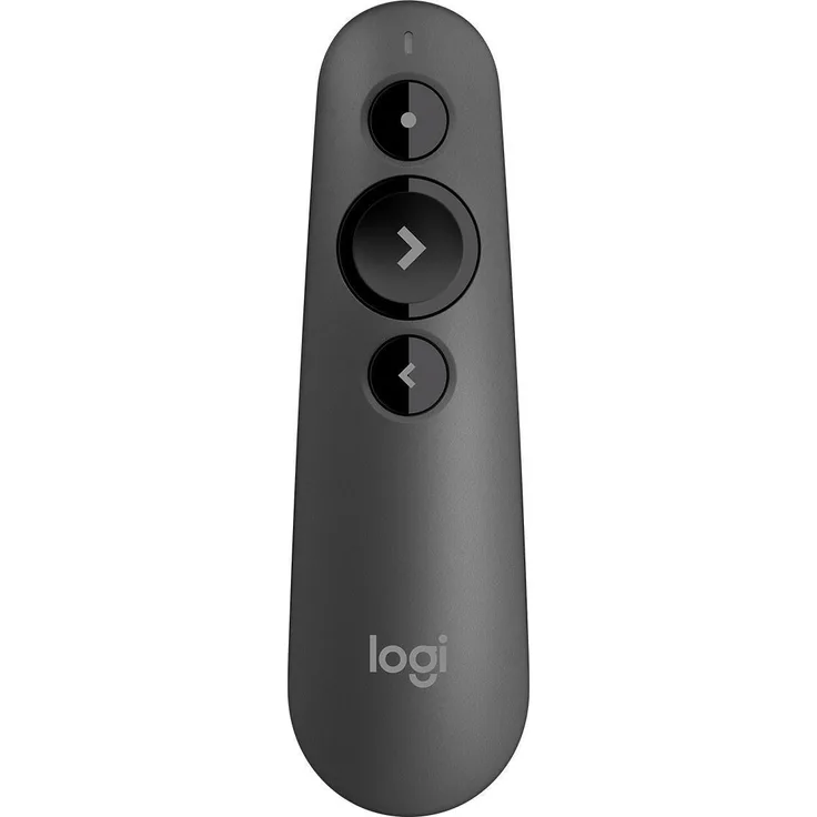 Logitech R500s, Laser-Präsentationsfernbedienung mit rotem Laserpointer und 20 m Reichweite, Schwarz