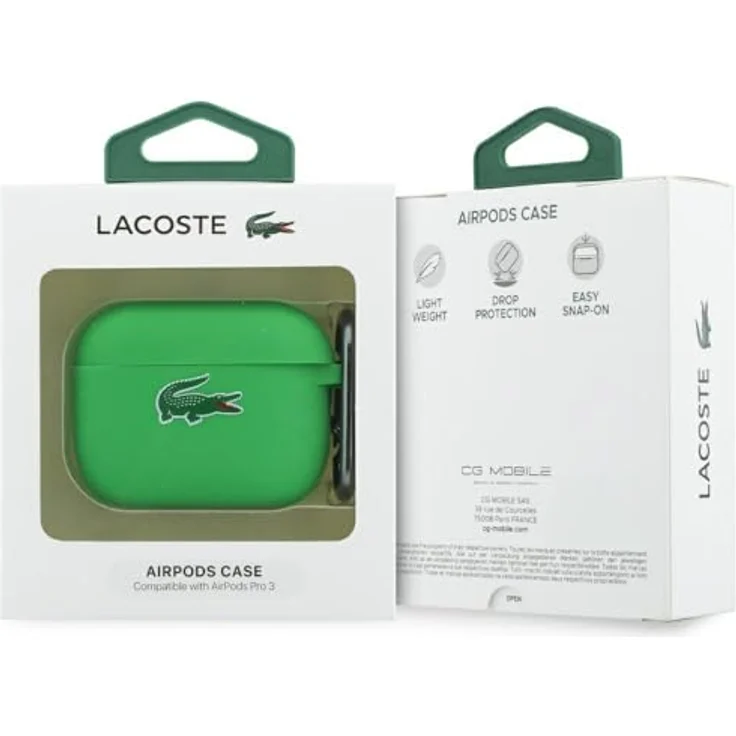 Lacoste Case Silicone Croc Logo für AirPods Pro 3, Kopfhörer Hülle und Schutzhülle, grün – Bild 4