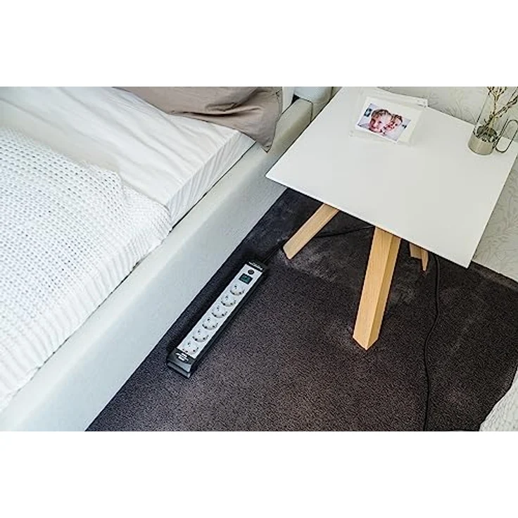 Brennenstuhl Premium-Line, Steckdosenleiste 6-fach (Steckerleiste mit Schalter und 3m Kabel - 45° Anordnung der Steckdosen, Made in Germany) schwarz-grau – Bild 5