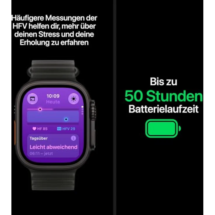 Apple Watch Ultra 4 Cellular 49mm, Schwarz Titan Case, Haltransparente Schwarz Ocean Band, S11 Chip, Präzises Dual-Frequenz GPS, Unfall- und Sturzerkennung – Bild 5