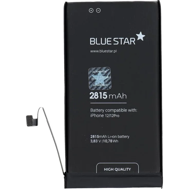 BlueStar Akku für iPhone 12/12 Pro, 2815 mAh mit doppeltem IC-Schutzsystem und Montageband, Li-Ion