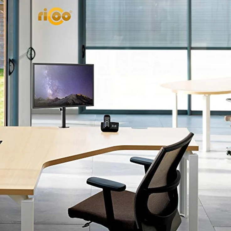 RICOO Monitor Halterung Tisch, VESA Tischhalterung für 13-30 Zoll, Monitorhalterung 1 Monitor Arm TS2711, Bildschirmhalterung Neigbar Schwenkbar Monitorarm Bildschirm Halterung Halter Monitorhalter – Bild 4