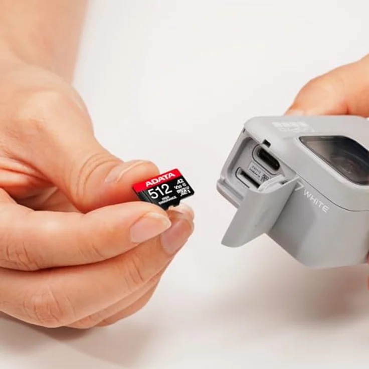 Adata High Endurance 512 GB microSDXC Speicherkarte, UHS-I U3, Class 10, V30, A2, schockresistent, wasserdicht, röntgensicher, Schwarz-Rot – Bild 4