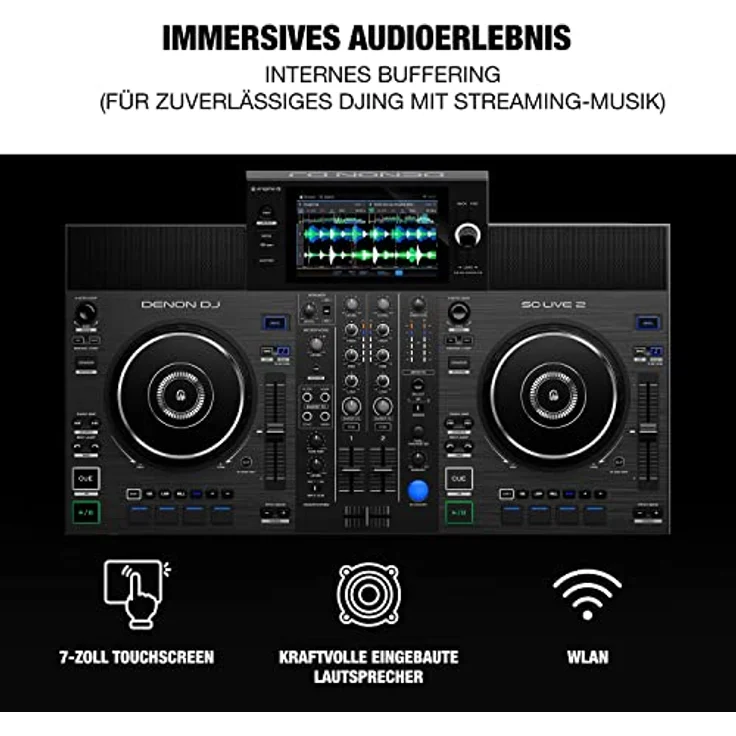 Denon DJ SC LIVE 2 - Standalone DJ-Controller mit Amazon Music Streaming, 7" Touchscreen, WLAN, Lautsprechern, Serato DJ & Virtual DJ Support – Bild 4