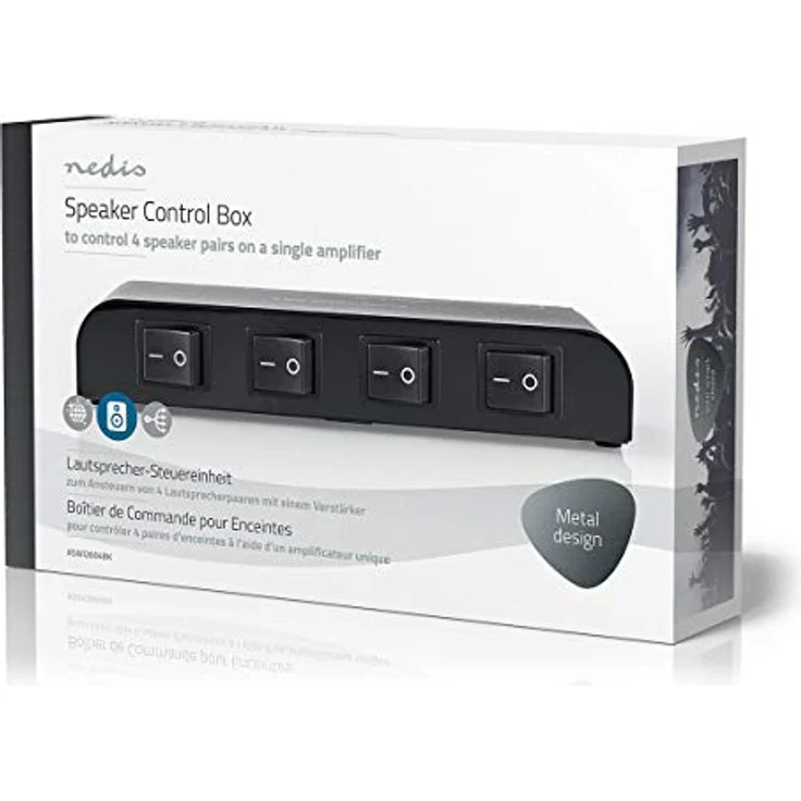 NEDIS - Lautsprecher-Steuereinheit - 4 Wege - Anschlussklemme - Schwarz – Bild 2