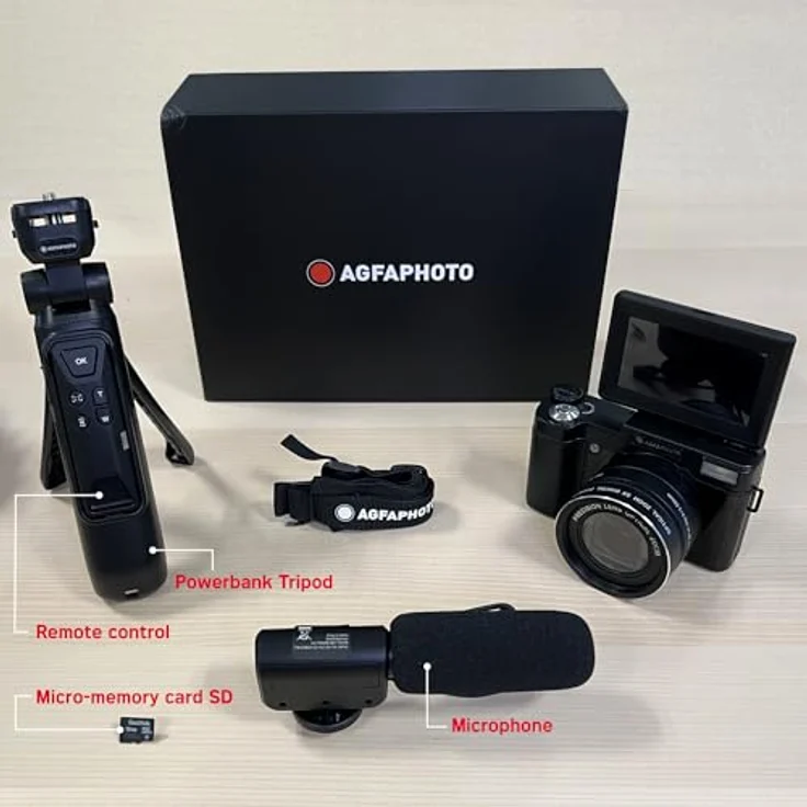 AGFA Realishot VLG-4K Optical Vlogging Kamera-Set, 24 MP Sensor, 5-facher optischer Zoom, blau – Bild 6