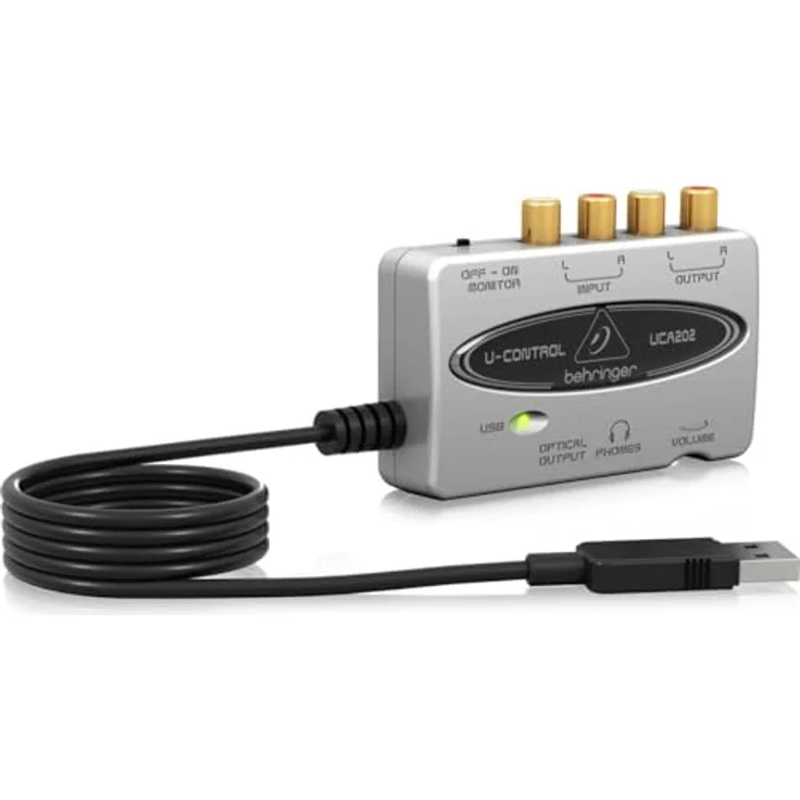 Behringer UCA202, USB Audio Interface mit 2 IN / 2 Out, 48 kHz Hochauflösung und Stereo Kopfhörerausgang – Bild 2