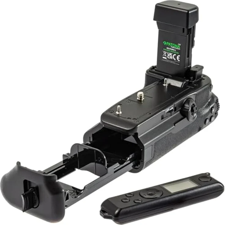 Patona Premium Batteriegriff BG-R10, Hochformatgriff für Canon EOS R5/R6/R5 C/R6 Mark II, schwarz mit 2.4G Fernbedienung – Bild 2