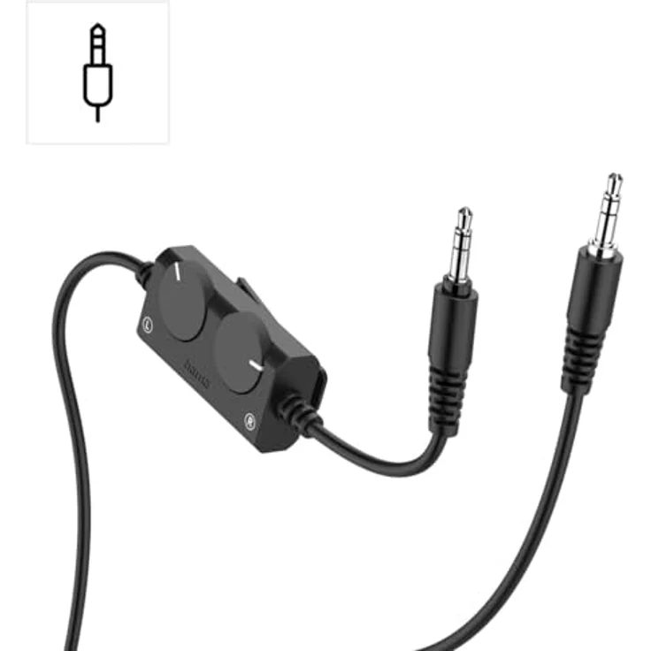 Hama TV-Kopfhörer (NC, Kabelgebunden), Over-Ear-Kopfhörer mit 6 m Kabel und Lautstärkeregler, Schwarz – Bild 6