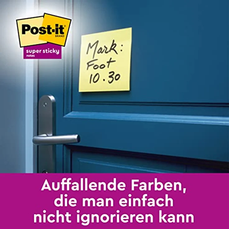 Post-it Super Sticky Z-Notes, Haftnotizblock 76 x 76 mm, gelb, 12x 90 Blatt, Z-Faltung für einfache Einzelblattentnahme – Bild 8