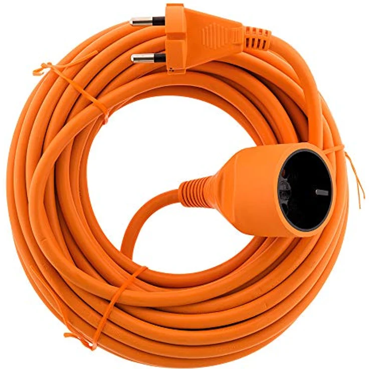 Zenitech Verlängerungskabel 16A HO5VV-F 2x1,5mm², wetterfest, orange, Länge 10m, für Rasenmäher & Grills, NF- & CE-zertifiziert – Bild 2