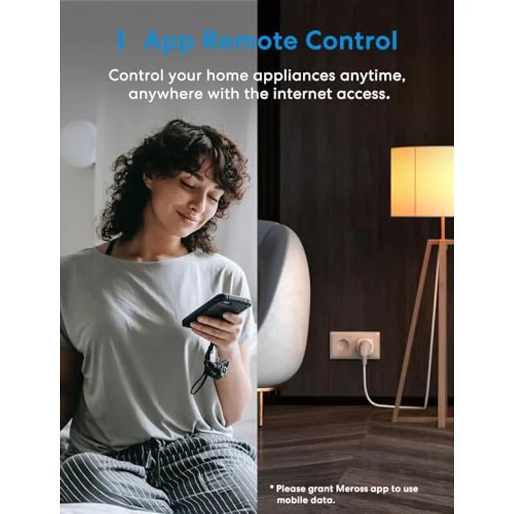 meross Matter WLAN Steckdose, Smart-Steckdose mit Stromverbrauchsmessung, kompatibel mit Apple Home, Alexa, Google Home, Sprachsteuerung, Fernzugriff, 16A – Bild 4