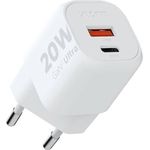 Xtorm 20W GaN2 Ultra Power Adapter, GaN-Technologie, USB-C und USB-A, Power Delivery, GRS recyceltes Plastik - Weiß