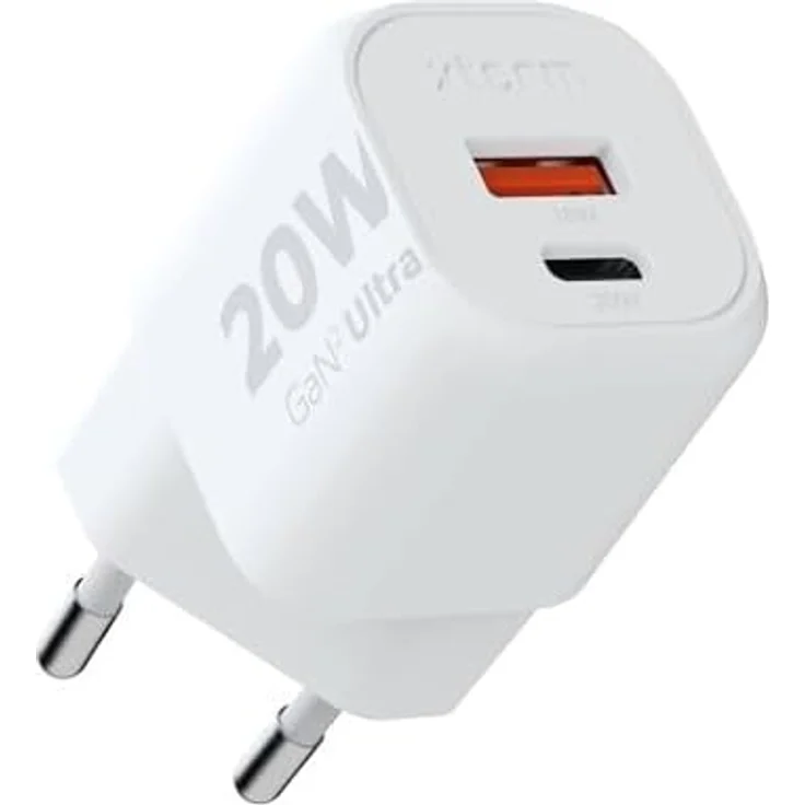 Xtorm 20W GaN2 Ultra Power Adapter, GaN-Technologie, USB-C und USB-A, Power Delivery, GRS recyceltes Plastik - Weiß – Bild 1