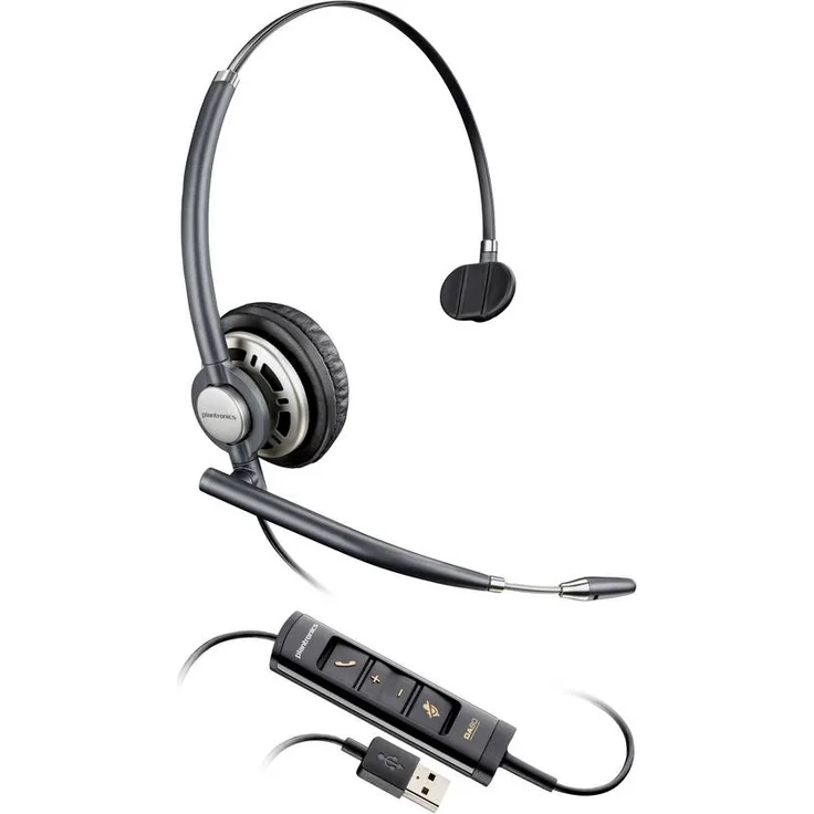 HP Poly EncorePro 715, USB-A On Ear Headset mit Noise Canceling für Contact Center, schwarz