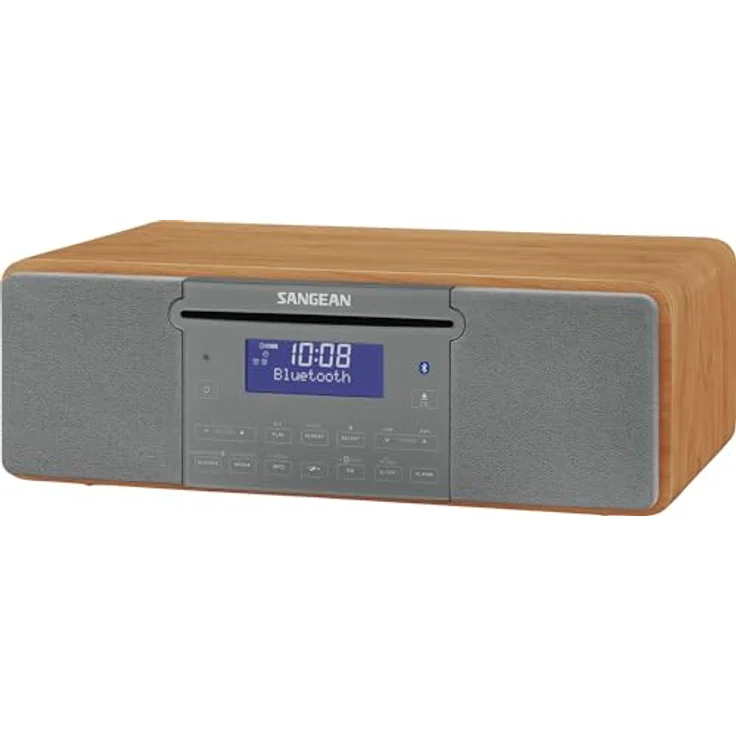 Sangean DDR-47BT All-in-One Kompakt-Anlage (DAB+-UKW-Tuner, Bluetooth, CD-MP3-Player, USB 2.0, SD-Kartenleser, AUX-In, Recording Funktion) inkl. Fernbedienung walnuss-grau – Bild 2