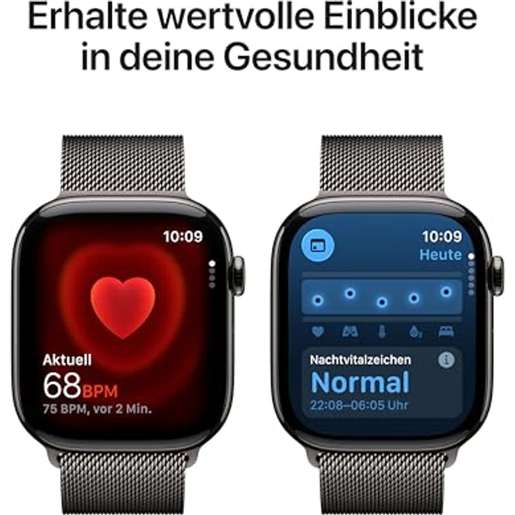 Apple Watch Series 11 Cellular, 46 mm, Titangehäuse Schiefer, Milanaise Armband Anthrazit - M/L – Bild 4